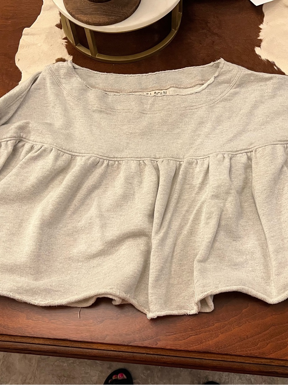 Magnolia Pearl Light Gray Oversized Sweatshirt